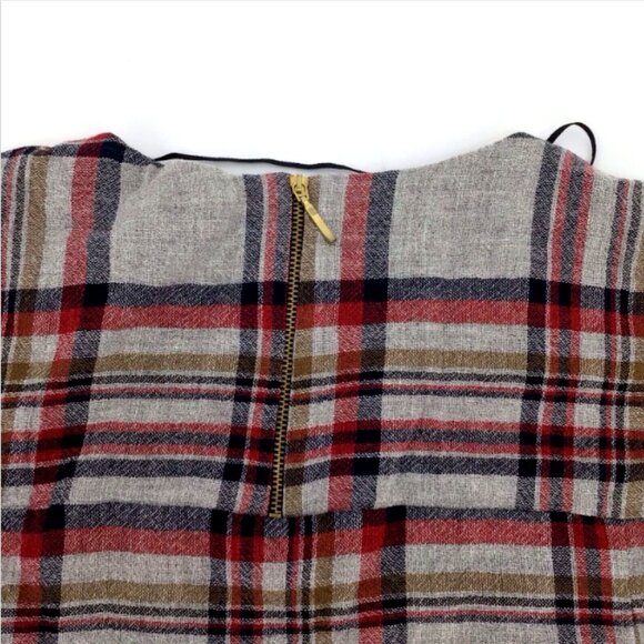 Zara Basic Plaid Blouse Peplum Short Sleeve Top Size Small - Picture 8 of 11